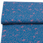 Preview: Viskose-Webware Blumenkontur Petrol-Pink